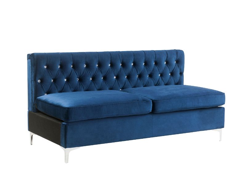 ACME Furniture Sofas & Couches - ACME Jaszira Modular - Armless Sofa, Blue Velvet