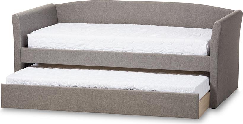Wholesale Interiors Daybeds - Camino Modern and Contemporary Grey Fabric Upholstered Daybed with Guest Trundle Bed