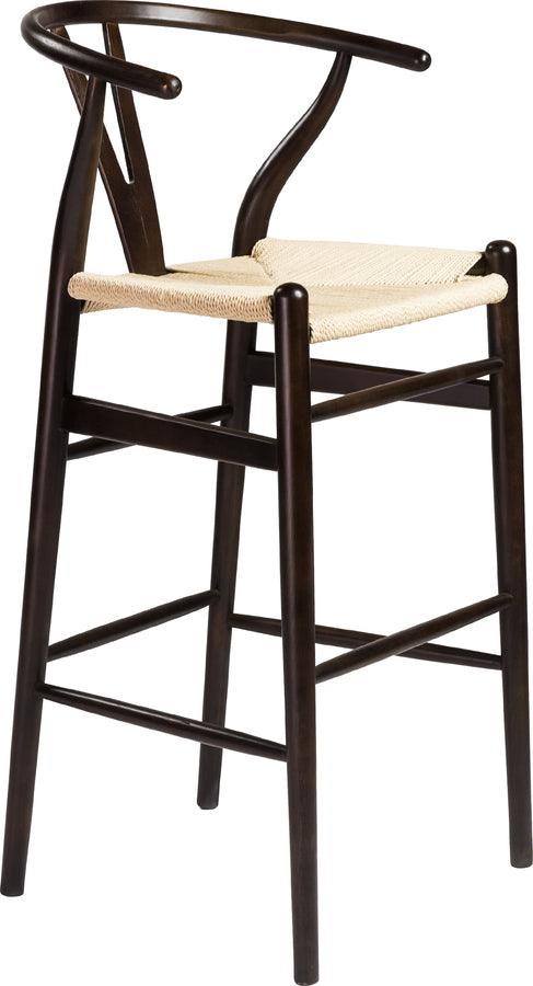 Euro Style Barstools - Evelina-B Bar Stool in Walnut and Natural Rush Seat