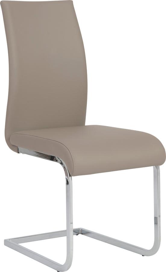 Euro Style Dining Chairs - Epifania Dining Chair in Taupe with Chrome Legs - Set of 4
