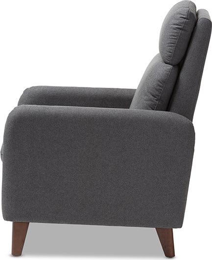 Wholesale Interiors Accent Chairs - Casanova Mid-Century Modern Grey Fabric Upholstered Lounge Chair