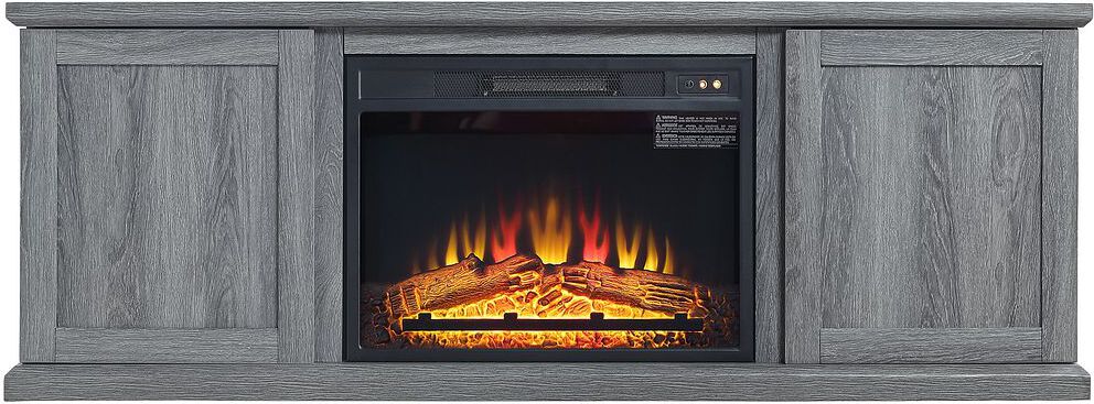 Manhattan Comfort Fireplaces - Franklin Fireplace in Grey