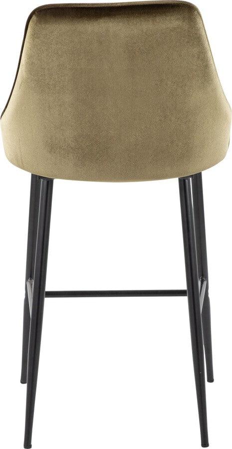 Lumisource Barstools - Marcel 25" Counter Stool In Black Metal & Green Velvet (Set of 2)