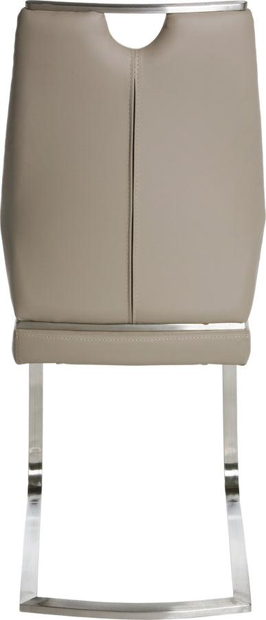 Euro Style Dining Chairs - Lexington Side Chair in Taupe and Brushed Stainless Steel - Set of 2