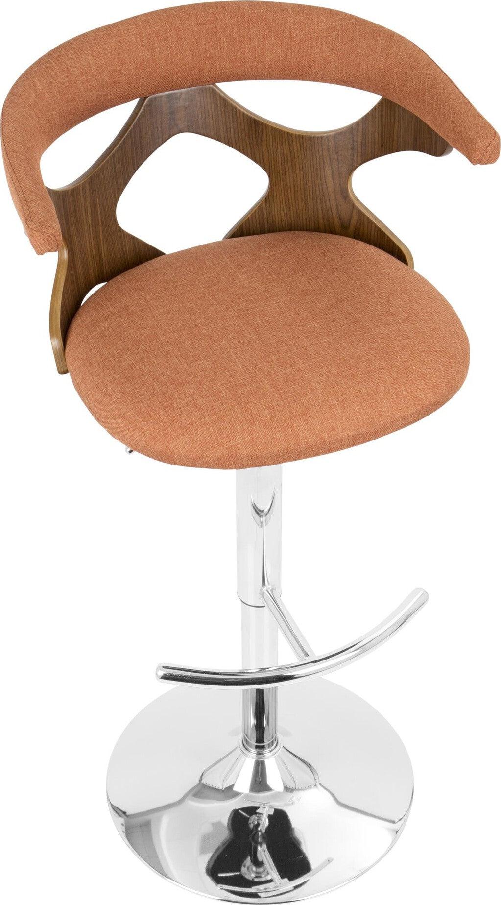 Lumisource Barstools - Gardenia Barstool Walnut & Orange