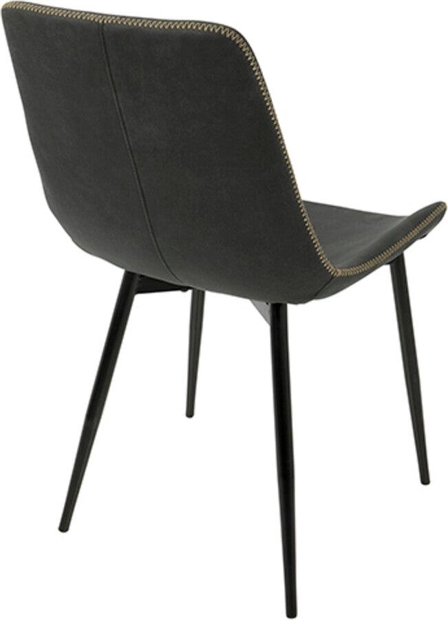 Lumisource Dining Chairs - Duke Industrial Dining Chair in Black and Grey Fabric - Set of 2