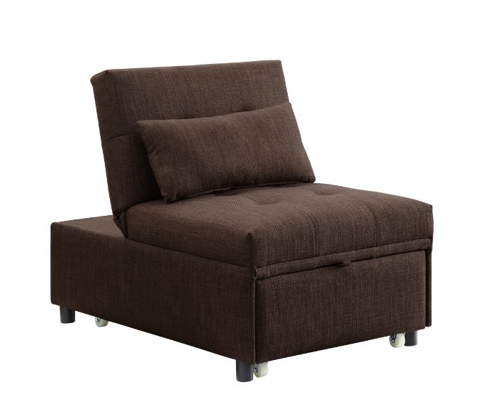 ACME Furniture Sofas & Couches - ACME Hidalgo Sofa Bed, Brown Fabric