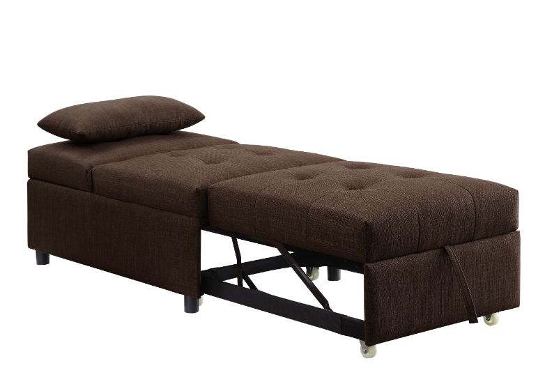 ACME Furniture Sofas & Couches - ACME Hidalgo Sofa Bed, Brown Fabric