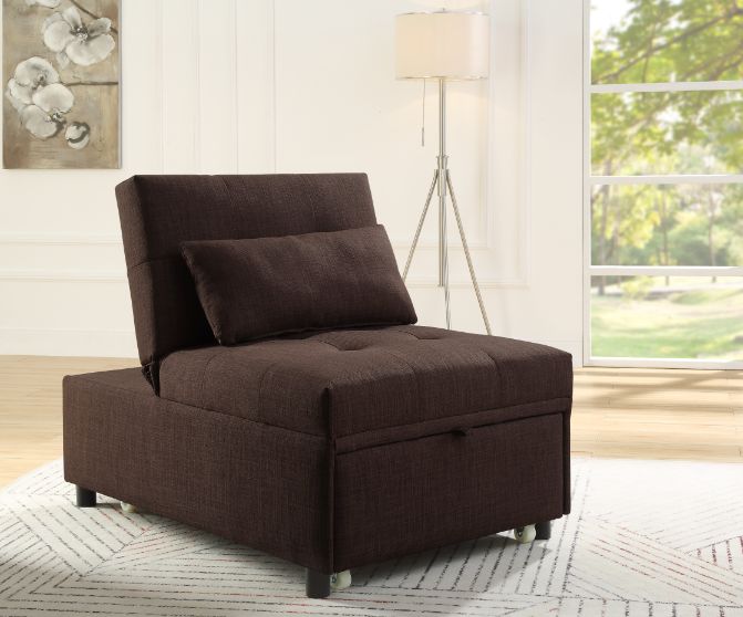 ACME Furniture Sofas & Couches - ACME Hidalgo Sofa Bed, Brown Fabric