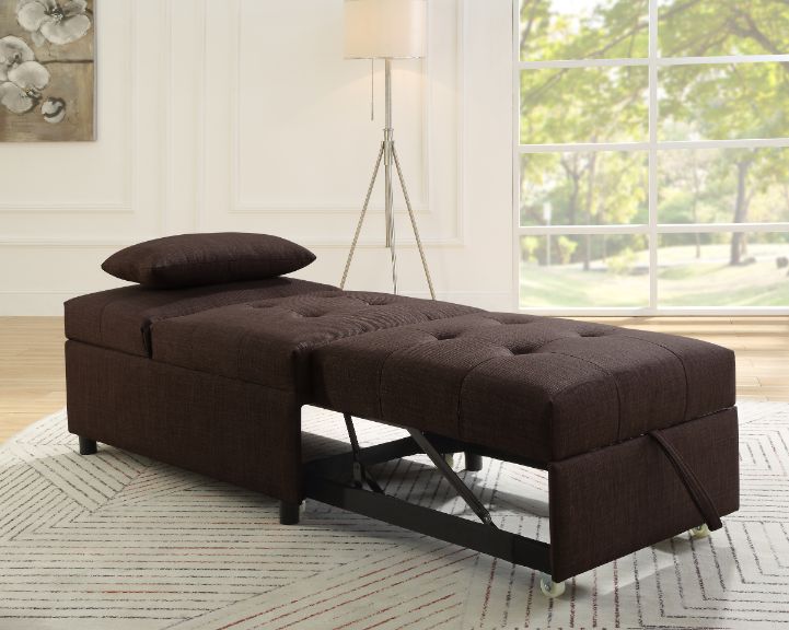 ACME Furniture Sofas & Couches - ACME Hidalgo Sofa Bed, Brown Fabric