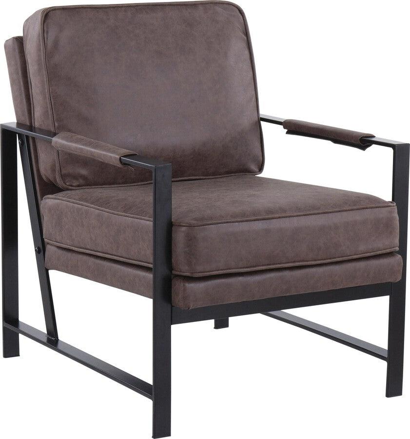 Lumisource Accent Chairs - Franklin Arm Chair 33" Black Steel & Espresso PU