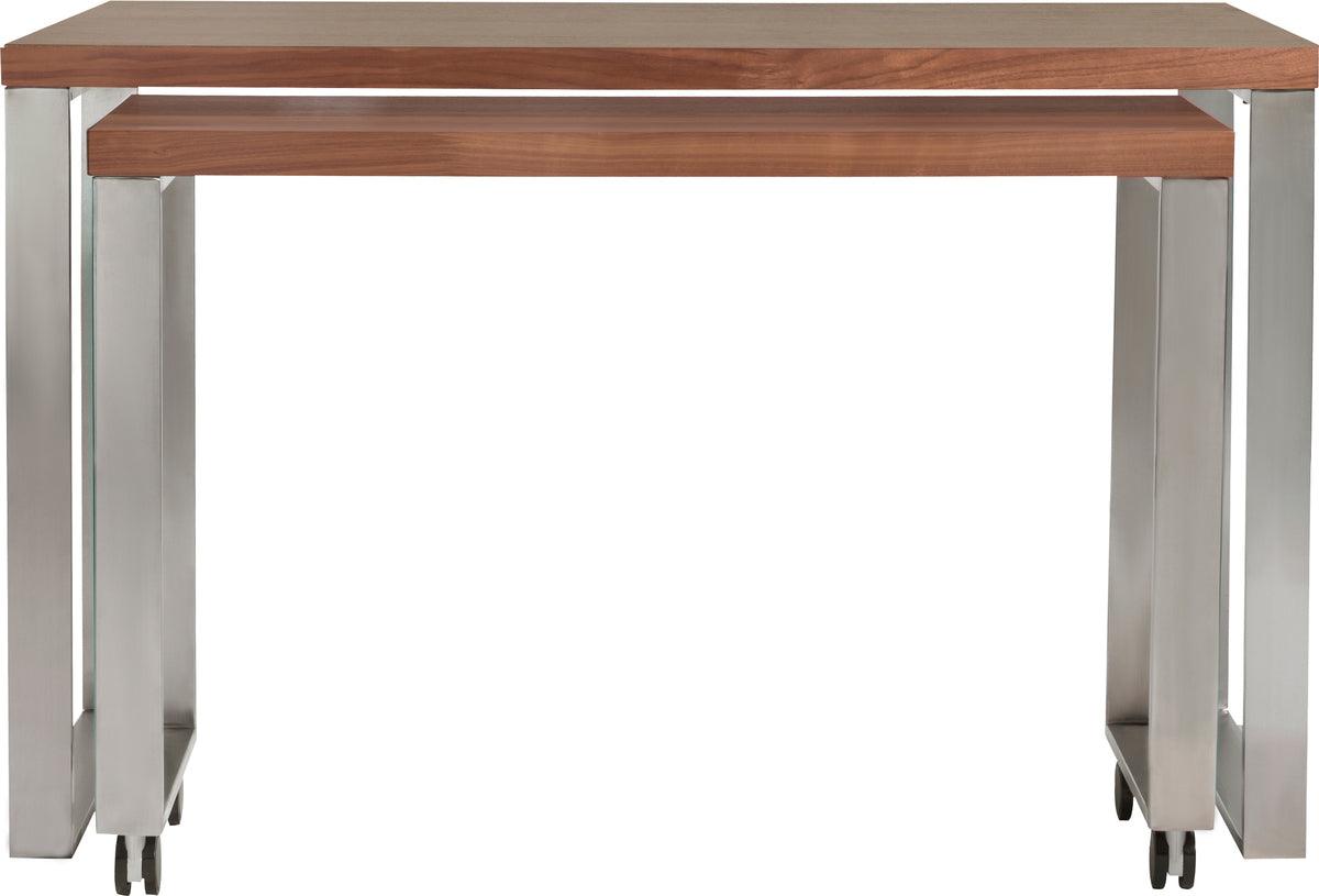 Euro Style Desks - Dillon Desk Walnut & Stainless Steel