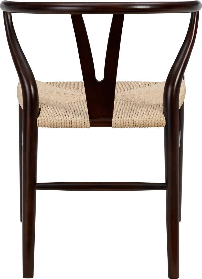 Euro Style Dining Chairs - Evelina Side Chair in Walnut with Natural Rush Seat - Set of 2