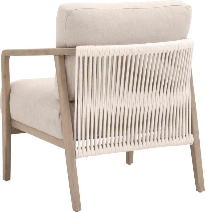 Essentials For Living Accent Chairs - Harbor Club Chair Smoke Gray Oak & White Rope