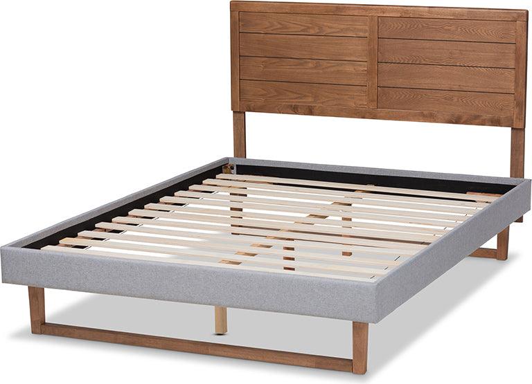 Wholesale Interiors Beds - Claudia Full Bed Light Gray & Ash walnut