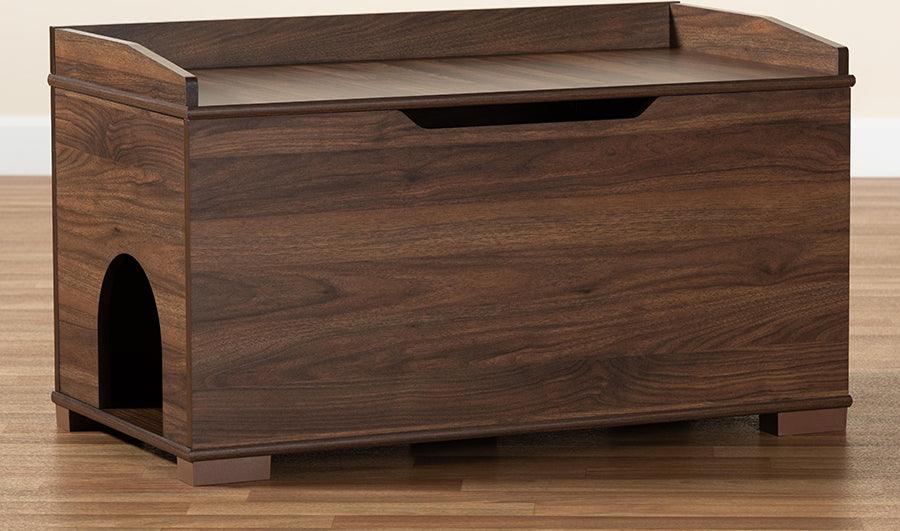 Wholesale Interiors Cat Litter Box - Mariam Walnut Brown Finished Wood Cat Litter Box Cover House
