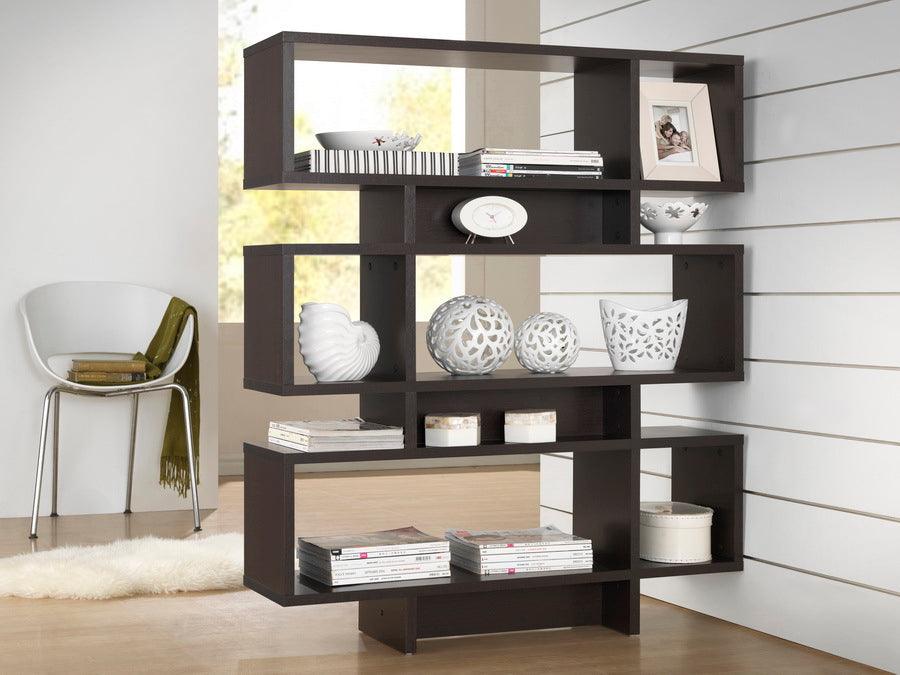 Wholesale Interiors Bookcases & Display Units - Cassidy 6-Level Dark Brown Modern Bookshelf