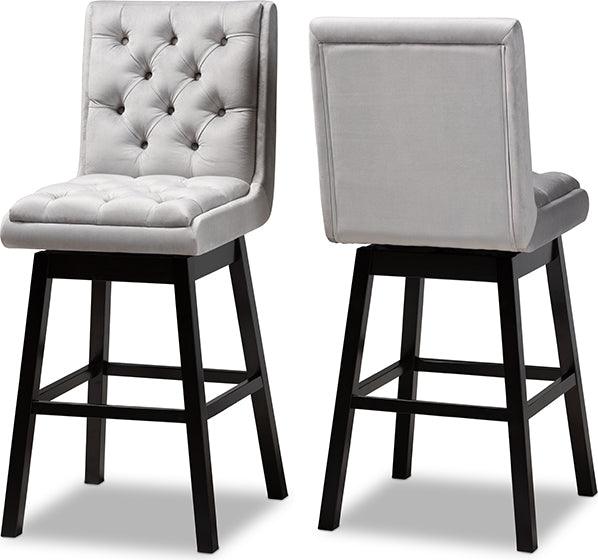 Wholesale Interiors Barstools - Gregory Bar Stool Light Gray & Dark Brown (Set of 2)