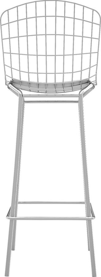Manhattan Comfort Barstools - Madeline 41.73" Barstool, Set of 2 in Silver and White