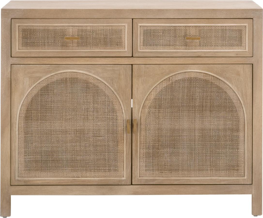 Essentials For Living Buffets & Cabinets - Cane Media Cabinet Smoke Gray Oak
