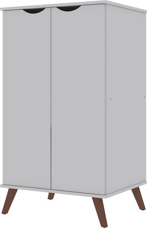 Manhattan Comfort Shoe Storage - Hampton Shoe Closet with 4 Shelves Solid Wood Legs in White