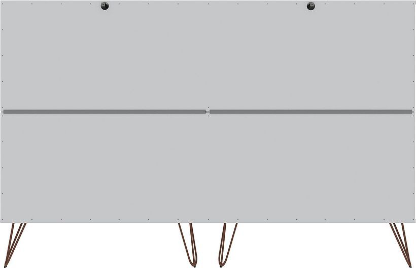 Manhattan Comfort Dressers - Rockefeller 10-Drawer Double Tall Dresser with Metal Legs in White