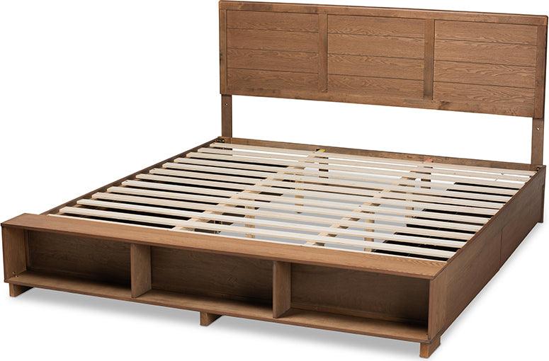 Wholesale Interiors Beds - Alba King Storage Bed Ash Walnut