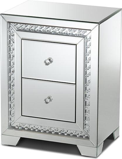Wholesale Interiors Nightstands & Side Tables - Mina Nightstand Silver