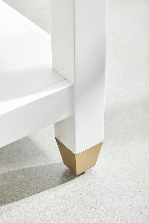 Essentials For Living Nightstands & Side Tables - Stella 1-Drawer Nightstand Matte White & Brushed Brass