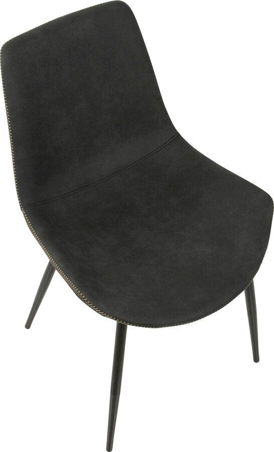 Lumisource Dining Chairs - Duke Industrial Dining Chair in Black and Grey Fabric - Set of 2