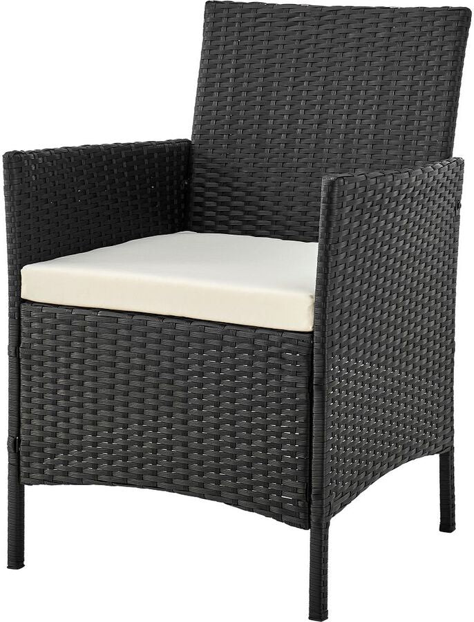 Manhattan Comfort Outdoor Conversation Sets - Imperia Patio 2- Person Seating Group with End Table with Cream Cushions