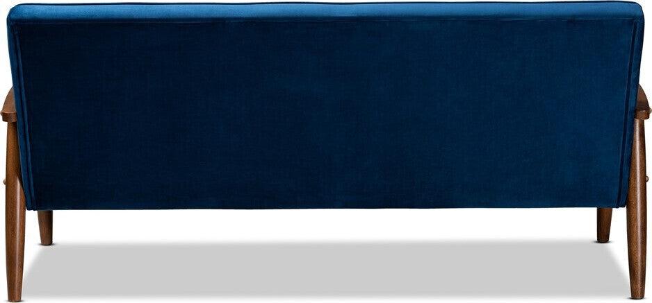 Wholesale Interiors Sofas & Couches - Sorrento Sofa Navy Blue & Walnut