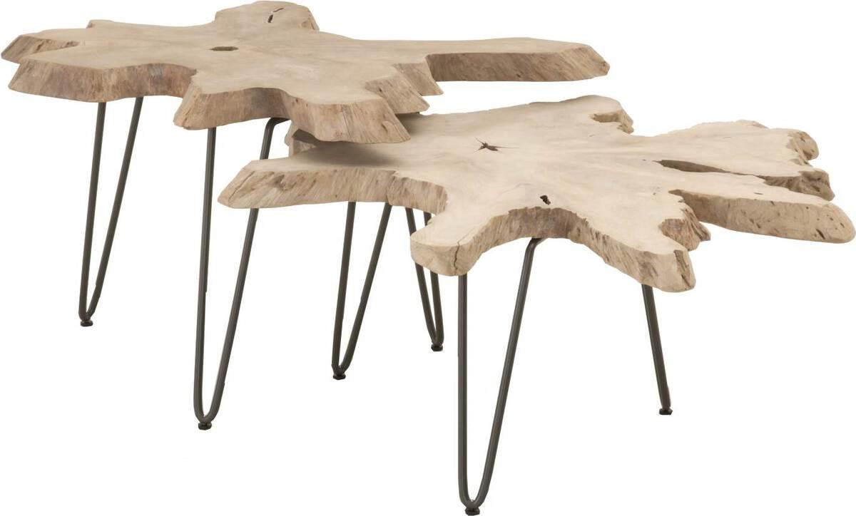 Essentials For Living Coffee Tables - Drift Nesting Coffee Table Gray Teak & Anthracite