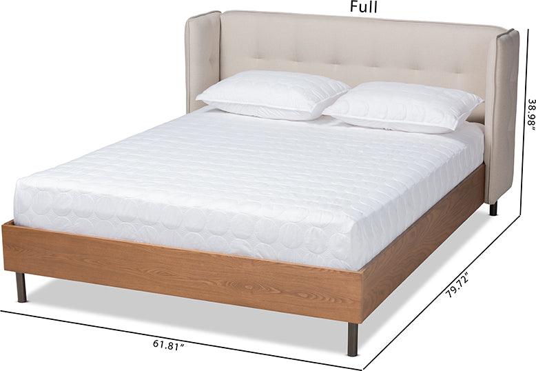 Wholesale Interiors Beds - Catarina King Bed Light Beige & Walnut
