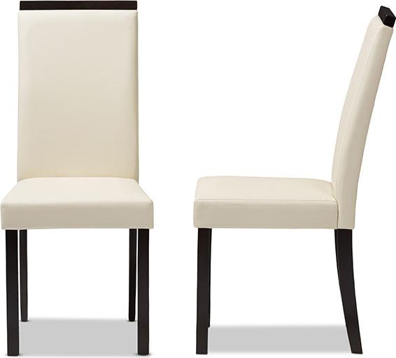 Wholesale Interiors Dining Chairs - Daveney Modern And Contemporary Cream Faux Leather Upholstered Dining Chair (Set Of 2)