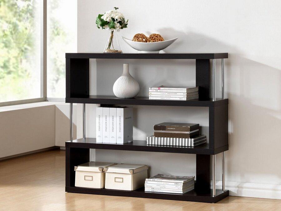 Wholesale Interiors Bookcases & Display Units - Barnes Three-Shelf Bookcase Dark Brown