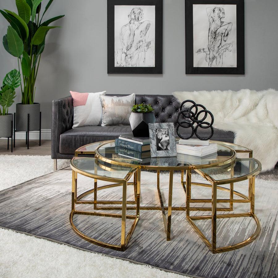 Sagebrook Home Side & End Tables - Metal Pull Out Coffee Table, Gold