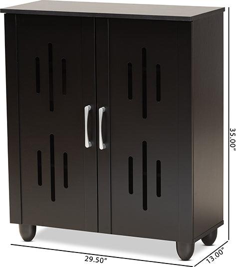 Wholesale Interiors Shoe Storage - Renley Black Finished Wood 2-Door Shoe Storage Cabinet