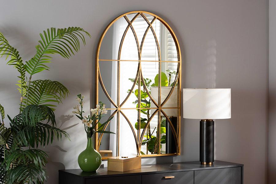 Wholesale Interiors Mirrors - Celerina Gold Finished Metal Accent Wall Mirror