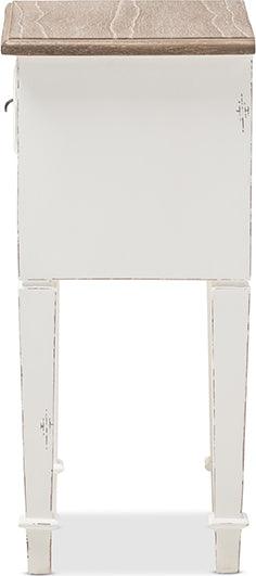Wholesale Interiors Nightstands & Side Tables - Dauphine 2 Drawer Nightstand White & Natural