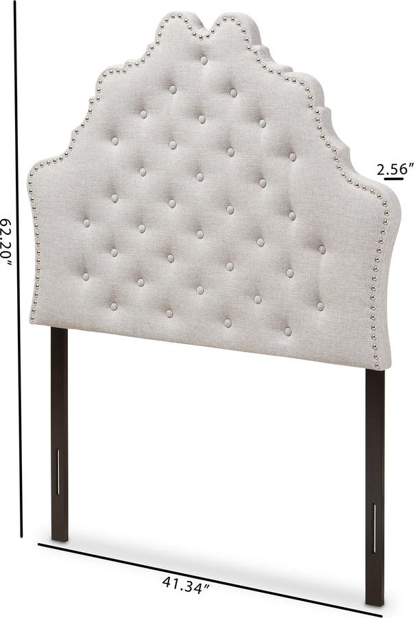 Wholesale Interiors Headboards - Hilda Modern and Contemporary Greyish Beige Fabric Twin Size Headboard