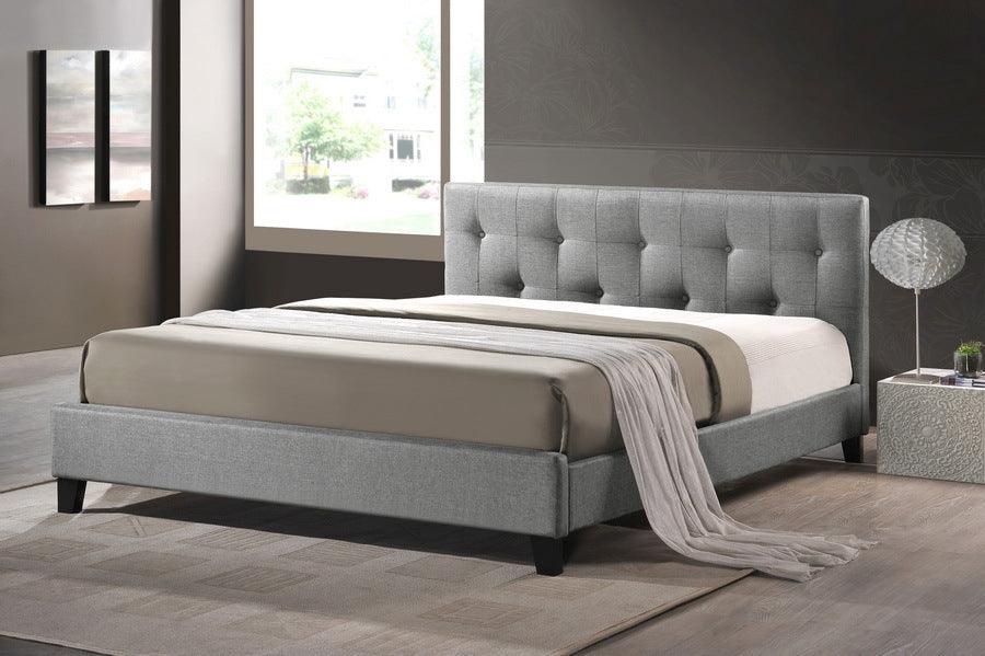 Wholesale Interiors Beds - Annette Gray Queen Bed with Upholstered Headboard