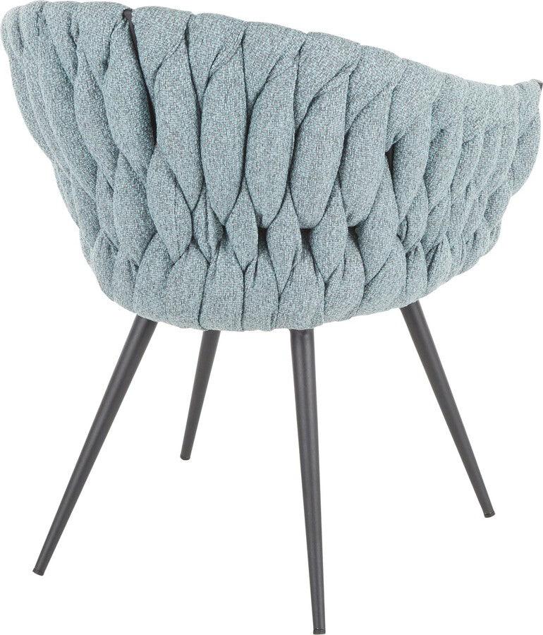 Lumisource Accent Chairs - Braided Matisse Chair 31" Gray PU & Blue Fabric
