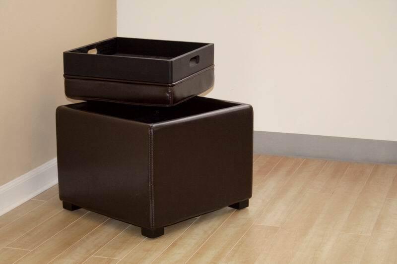 Wholesale Interiors Ottomans & Stools - Dark Brown Tate Storage Ottoman