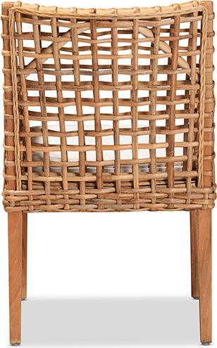 Wholesale Interiors Dining Chairs - Saoka Modern and Contemporary Natural Brown Finished Wood and Rattan Dining Chair