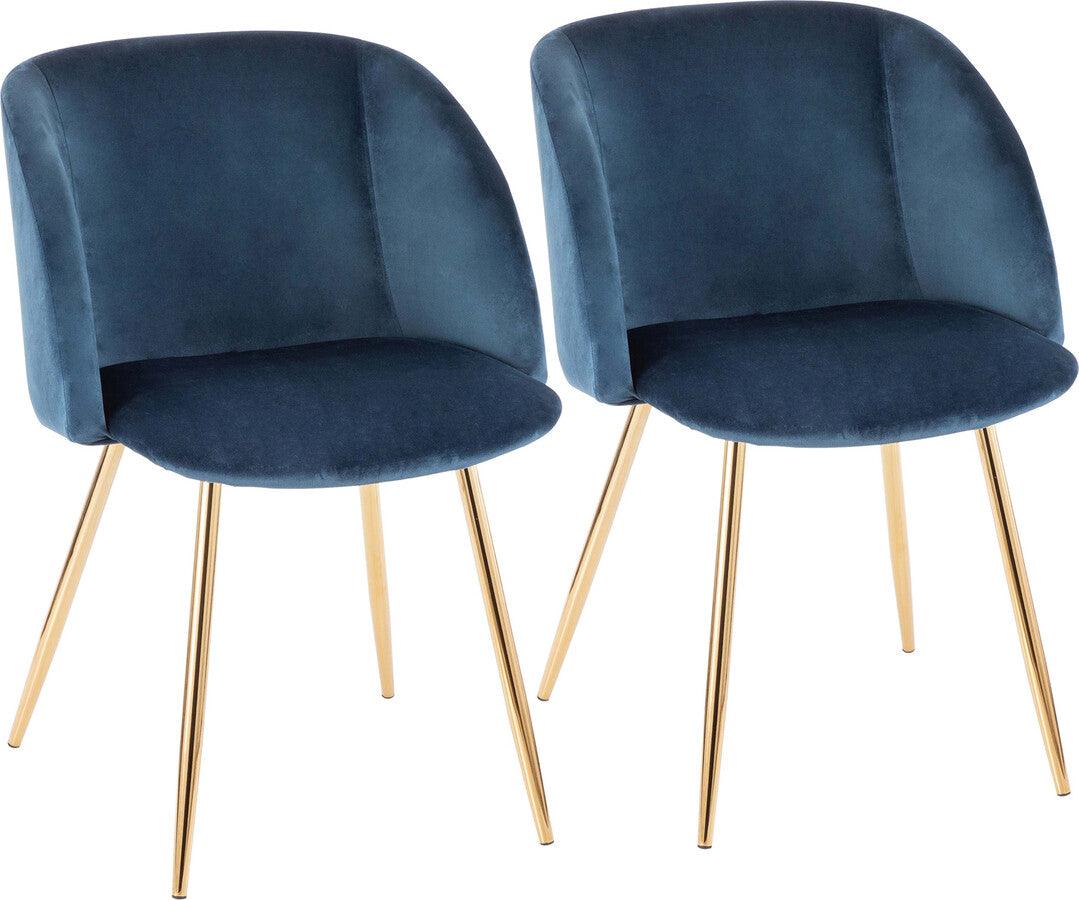 Lumisource Living Room Sets - Fran Chair 32" Gold Legs & Blue Velvet (Set of 2)