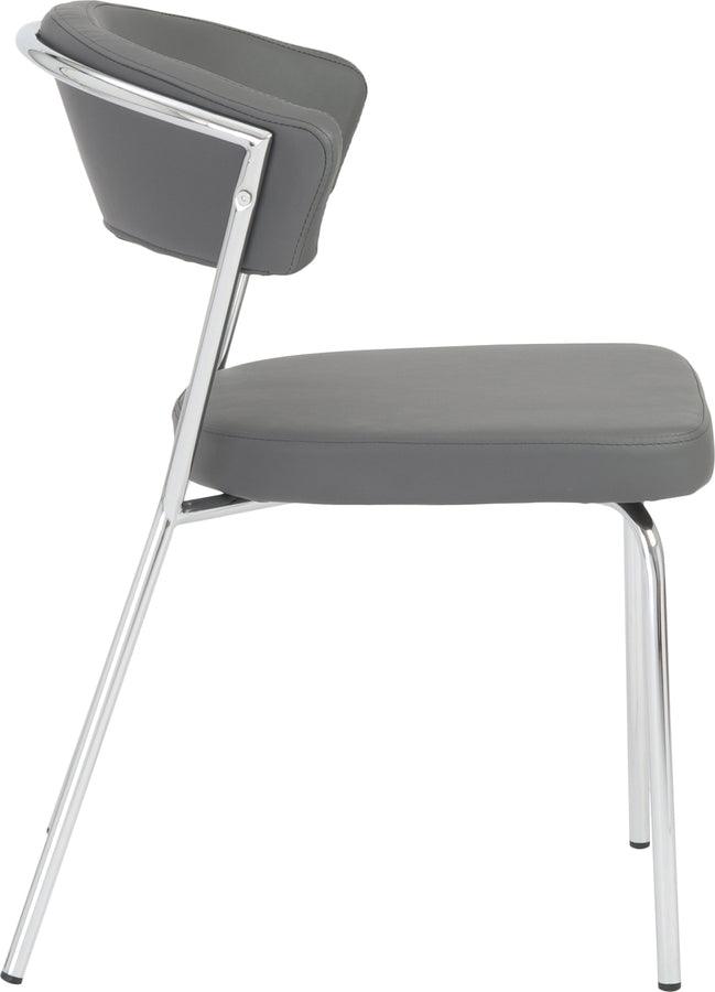 Euro Style Dining Chairs - Draco Dining Chair in Gray with Chrome Legs - Set of 2