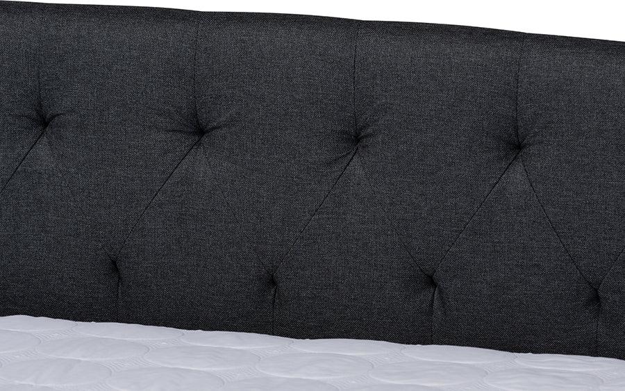 Wholesale Interiors Daybeds - Delora Modern and Contemporary Dark Grey Fabric Upholstered Queen Size Daybed