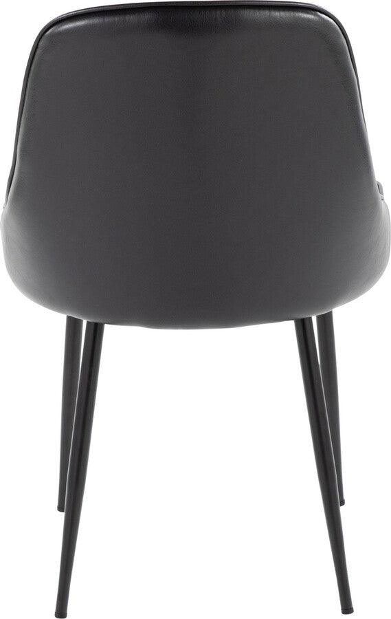 Lumisource Dining Chairs - Marcel Contemporary Dining Chair With Black Frame & Black Faux Leather (Set of 2)
