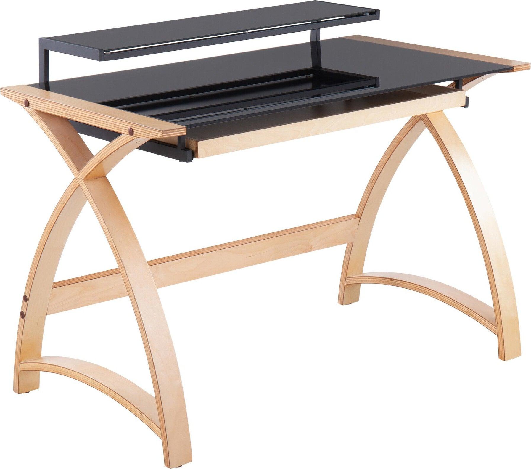 Lumisource Desks - Bentley Office Desk Natural & Black
